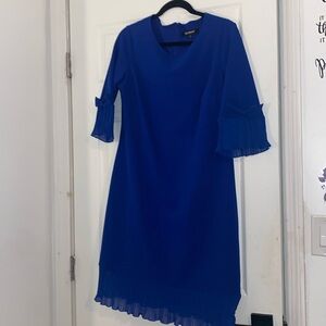 Glamour Blue Dress with ruffle detail